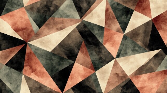 Abstract geometric watercolor triangle pattern.