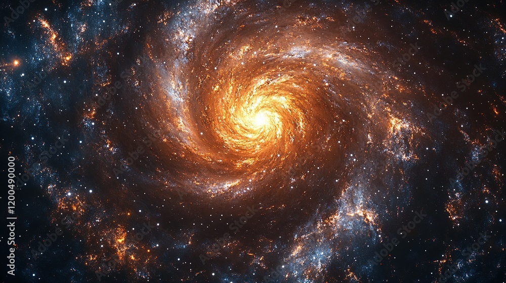 Poster cosmic spiral galaxy formation outer space digital art vast universe high-resolution view stellar ev