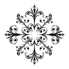 elegant modern ornament minimalistic style black and white vector illustration on white background