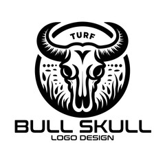 Bull Skull Vector Logo Design