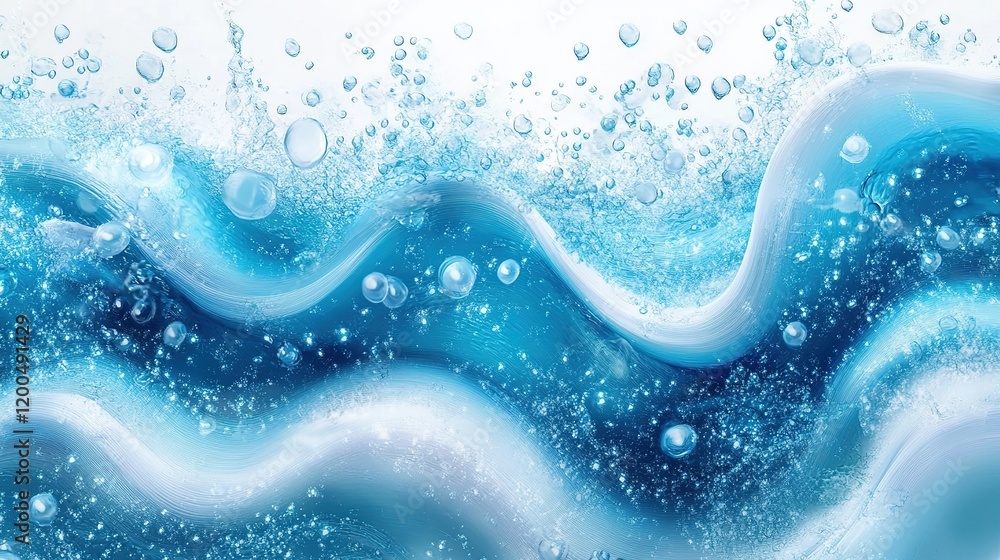 Poster dynamic waves splashing in crystal clear water ocean abstract image aquatic environment aerial view 