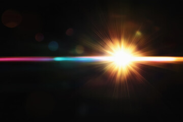 Light leak - Multicolour on black background - Overlay effect