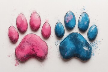 Colorful Paw Prints Illustration for Veterinary Technician Week Celebration
