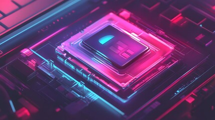 Abstract Futuristic Technology Chip Design