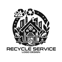 Recycle Service Vector Logo Design