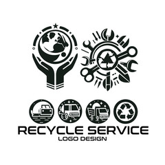 Recycle Service Vector Logo Design