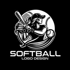 Fototapeta premium Softball Vector Logo Design