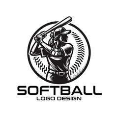 Softball Vector Logo Design