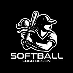 Softball Vector Logo Design