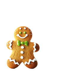 Delicious Gingerbread Man Christmas Cookie Treat food cute isolated on transparent background, png