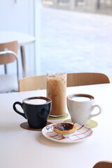 cup of coffee and Egg Tart
