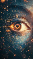 Radiant Cosmic Energy Emanating from Mystical Eye in 7D
