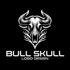 Bull Skull Vector Logo Design
