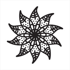 Mandala Flower icon vector art illustration.