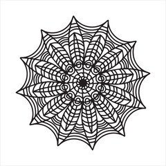 Mandala Flower icon vector art illustration.