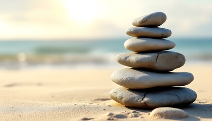 zen, stones, tall, stack, uneven, layers, varied, size, shape, ruggedness, sandy, surface, cracks, textures, natural, soft, sunlight, shadows, subtle, highresolution, ultra, balance, harmony, calm, 