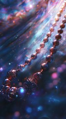 Serene Cosmic Energy with Entwined Beads in Ethereal Space