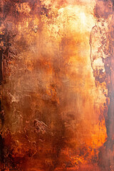 Obraz premium Abstract textured artwork with warm tones of orange, copper, and gold, creating a rustic and fiery visual effect.