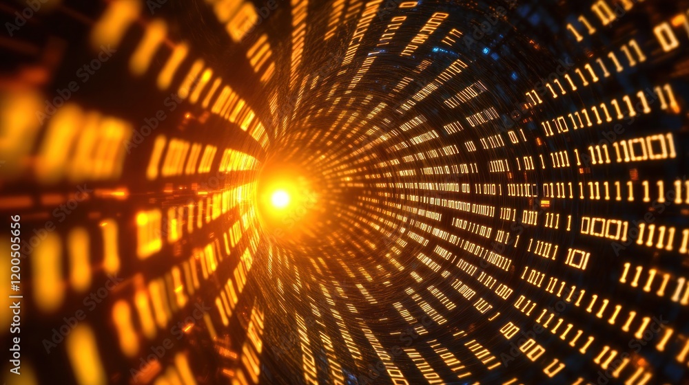 Poster digital tunnel: a journey into the binary world