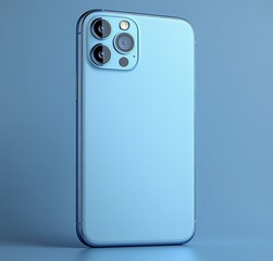 Modern Smartphone Back View with Blue Color Palette Minimalist Digital Render