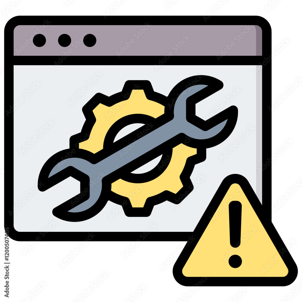 Poster troubleshooting outline color icon