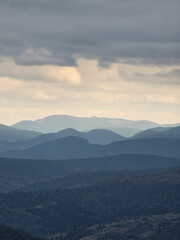 Clouds and Mist in the Hills in Ukraine
