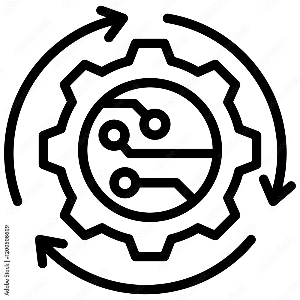 Poster automation outline icon