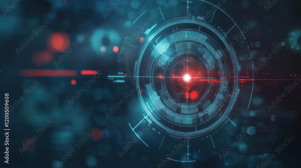 Poster abstract futuristic technology interface design: digital target system