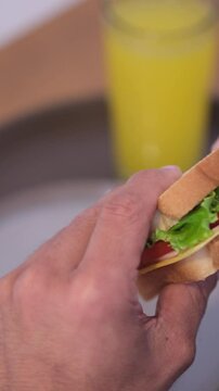 Sandwich de lechuga, tomate y queso 