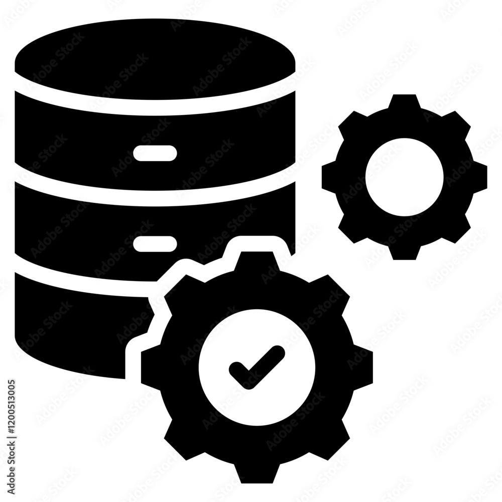 Poster data processor glyph icon