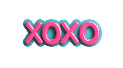 Colorful XOXO Letters with Glossy Finish on Black Background