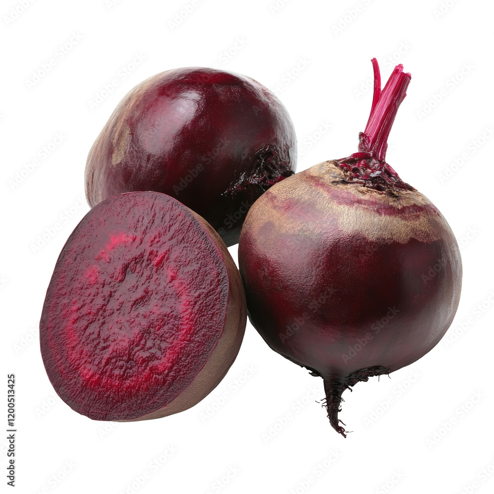 Aufkleber fresh beetroots displaying rich color and detail set against a transparent background, beetroots iso