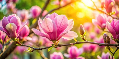 Pink Magnolia Spring Branch Garden Bloom