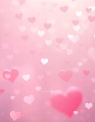 Delicate Pink Hearts Background for Valentine's Day