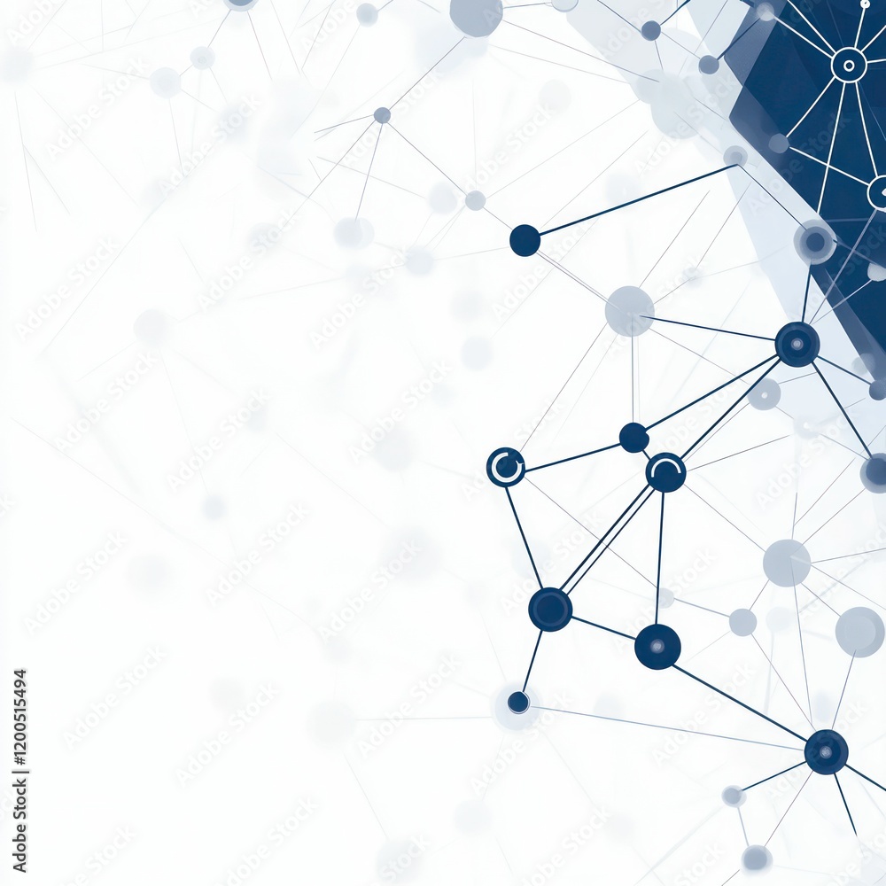 Poster a futuristic network pattern with interconnected dots and lines, symbolizing digital communication a
