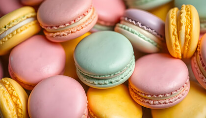 A Colorful Collection of Macarons: Delicate Treats in Pastel Shades for Every Sweet Tooth