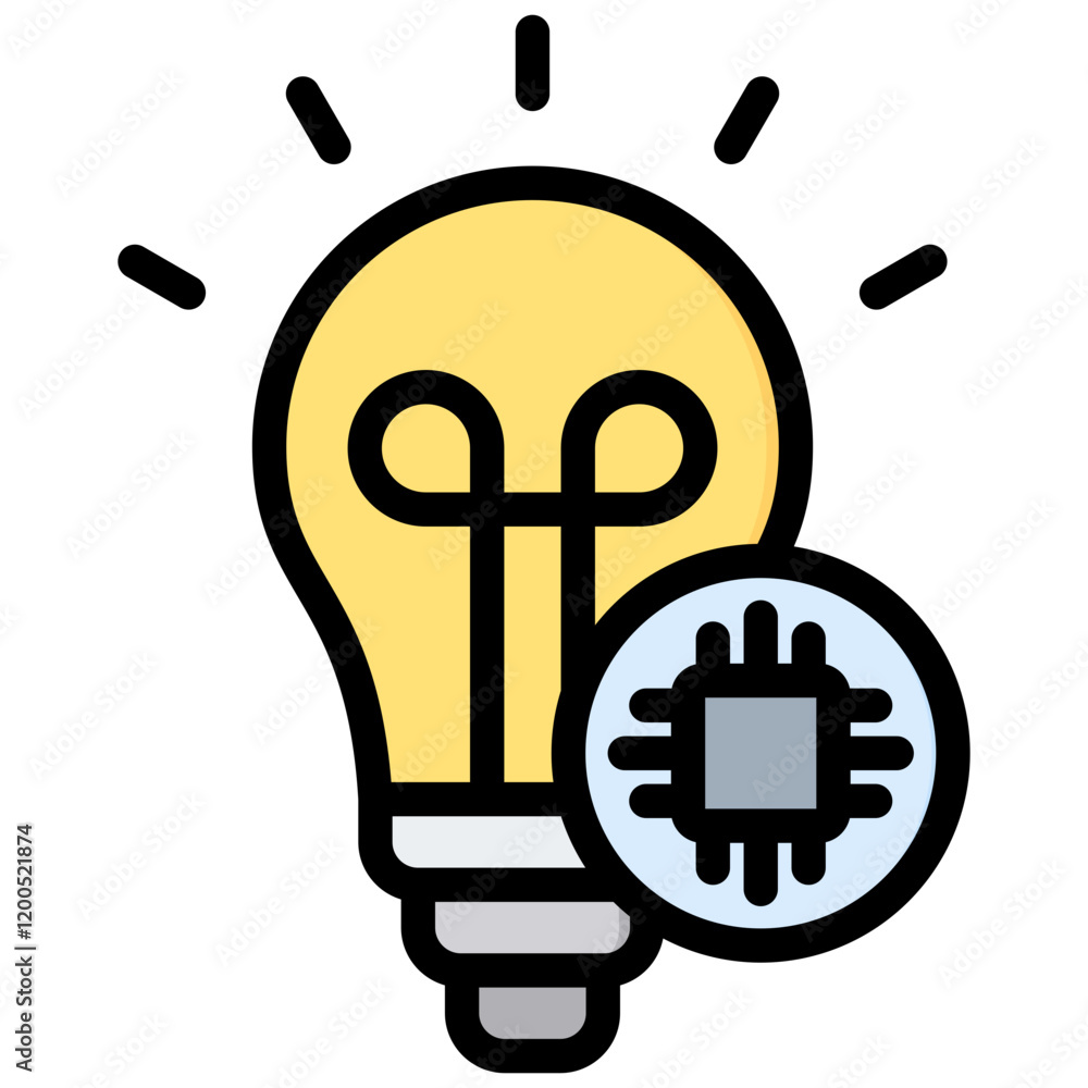 Poster Machine Learning Outline Color Icon
