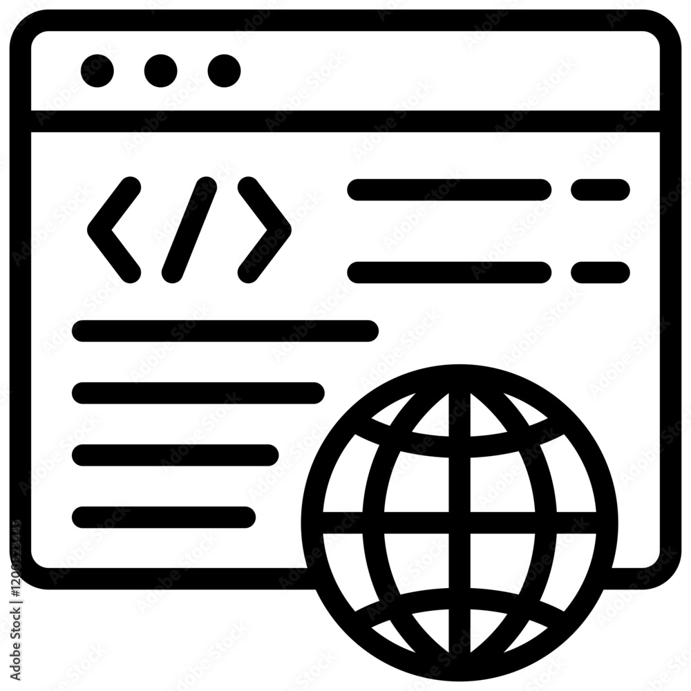 Poster web development outline icon