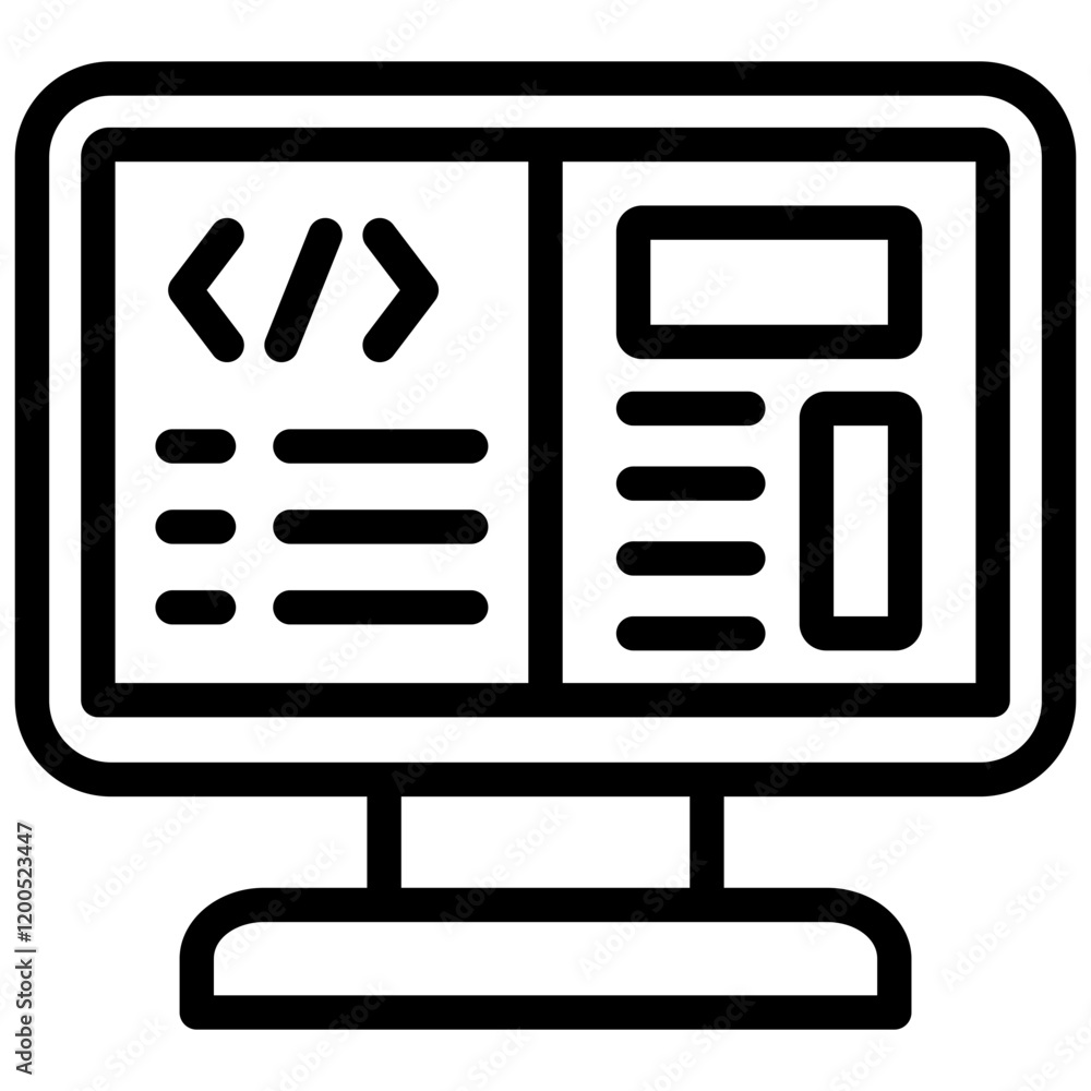 Poster programming outline icon