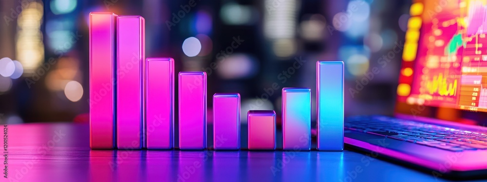 Poster financial growth and technological advancements: a visual representation of data and progress in the