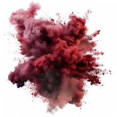 A bold smoke explosion, maroon and burgundy