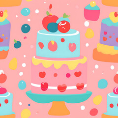 cute cake pattern background