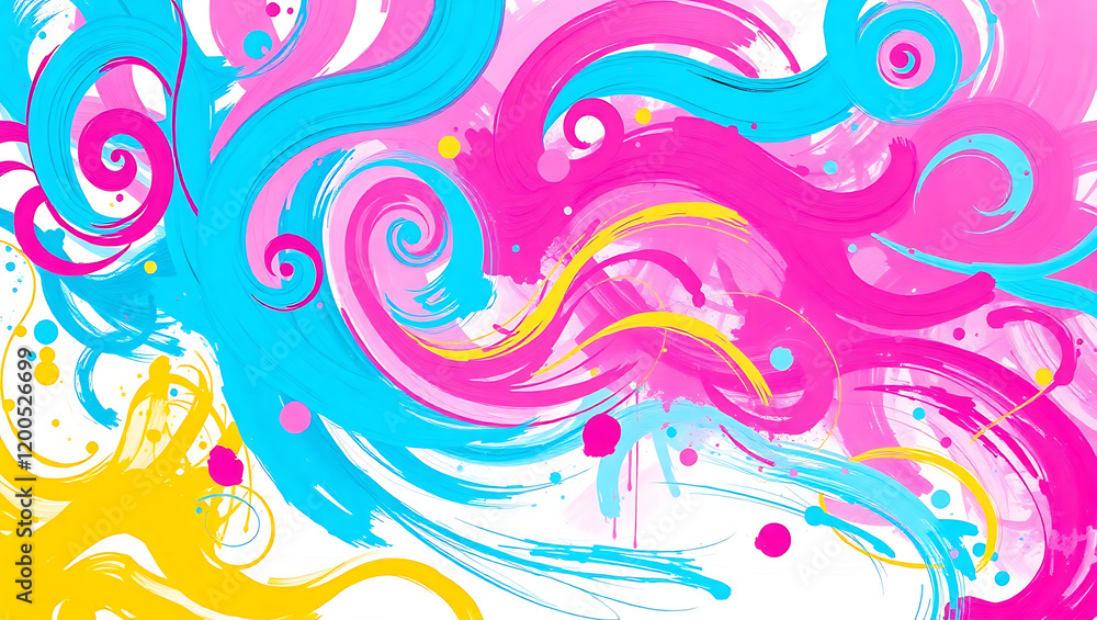 Poster vibrant swirls and splashes of color create a dynamic abstract art piece