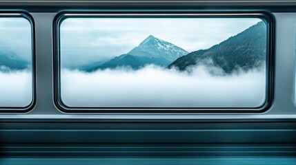 Naklejka premium Mountain view from train window. (1)