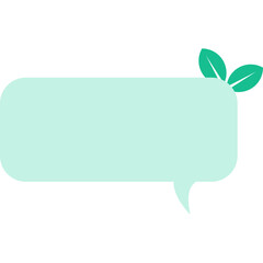Green speech bubble with leave vector