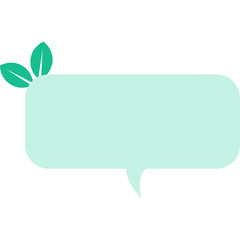 Green speech bubble with leave vector