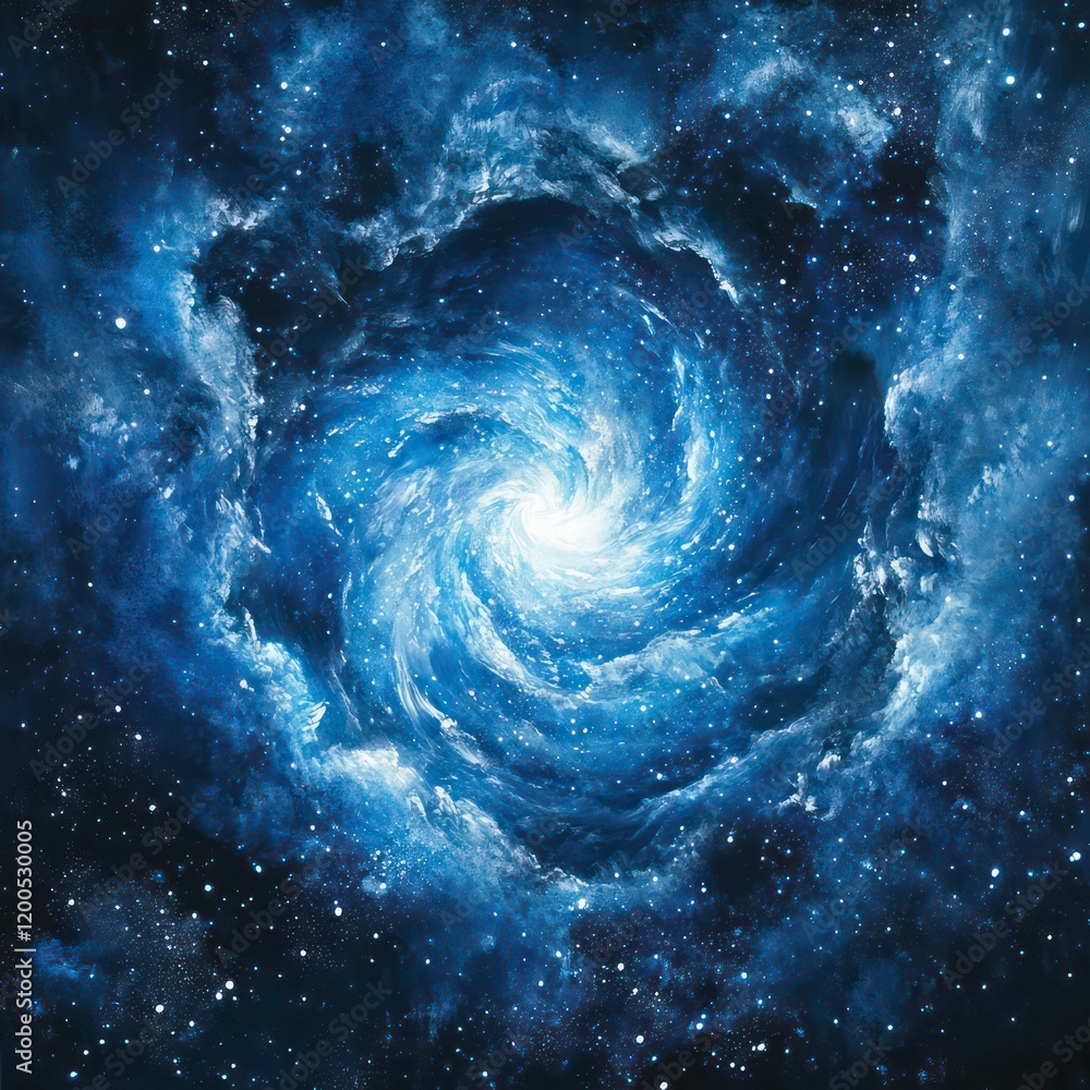 Poster sparkling blue abstract background with glowing light rays and glittering particles, evoking magic, 