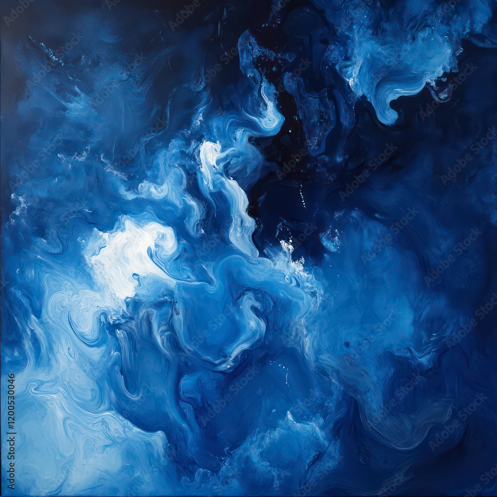 Poster sparkling blue abstract background with glowing light rays and glittering particles, evoking magic, 