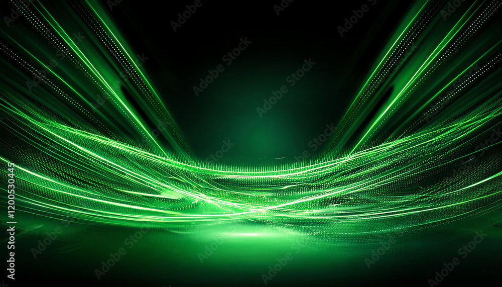 Poster a vibrant display of green light streaks creates an energetic and dynamic visual effect against a da