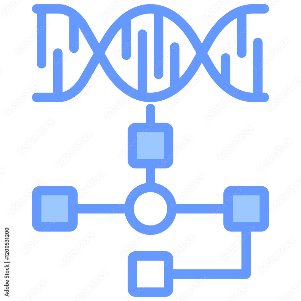 Poster genetic algorithm blue icon